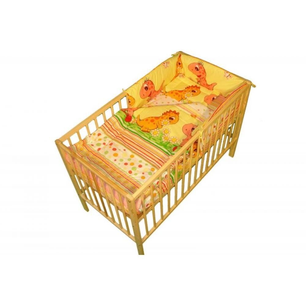 Lenjerie MyKids DINO Portocaliu 4+1 piese 140x70 cm